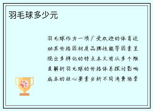 羽毛球多少元