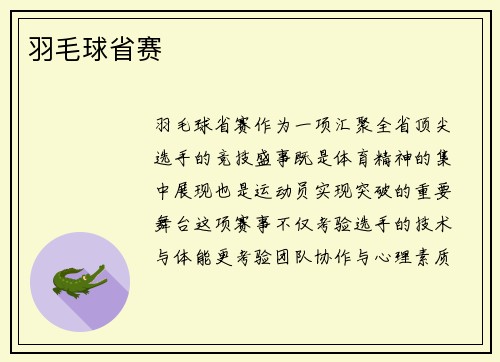 羽毛球省赛